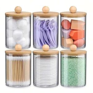6 piece bathroom storage jars